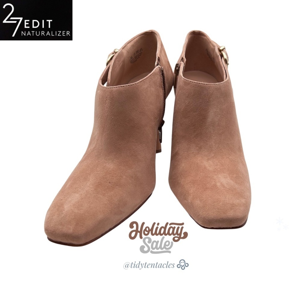 Penny Square Toe Stiletto Ankle Boots Women's Size 7.5 W in Taupe - Picture 6 of 10